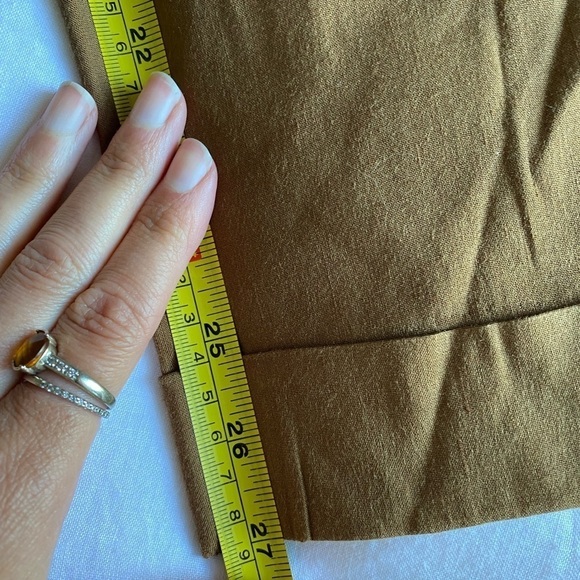 Vince Women’s Belted Linen Pants in Pecan Size L Relaxed Fit Casual Lightweight - Picture 8 of 10